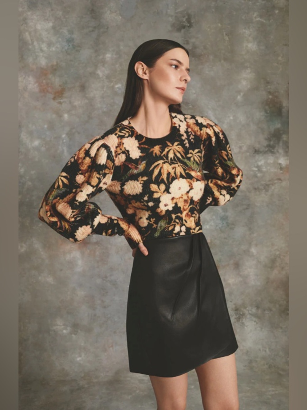 Cara Cara Lily Sweater- Black Birds of Paradise Sz-S